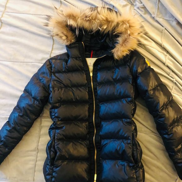 Moncler Jackets & Blazers - 100% AUTHENTIC MONCLER BLACK PUFFER FUR JACKET